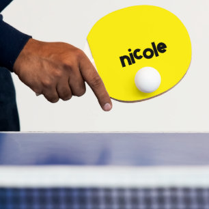 Canary Yellow Modern Name Trendy Minimalist Ping Pong Paddle