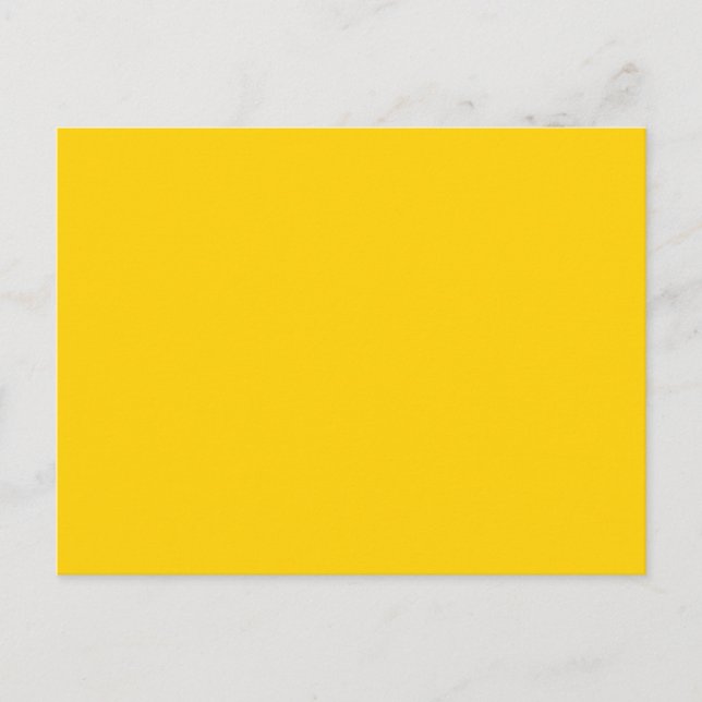 Canary Yellow Plain Colour. Customisable Backgroun Postcard (Front)