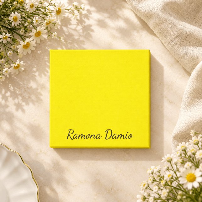 Canary Yellow Professional Minimalist Black Script Post-it Notes (Creator Uploaded)