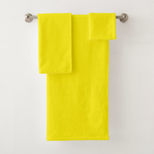 Canary Yellow Solid Colour Bath Towel Set