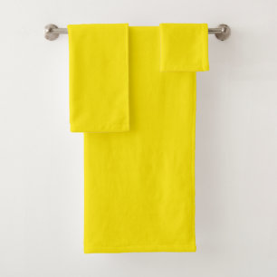 Canary Yellow Solid Colour Bath Towel Set