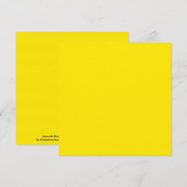 Canary Yellow Solid Colour  Card (Front/Back)