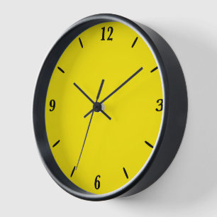 Canary Yellow Solid Colour Clock