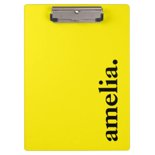Canary Yellow Solid Colour Elegant Name  Clipboard