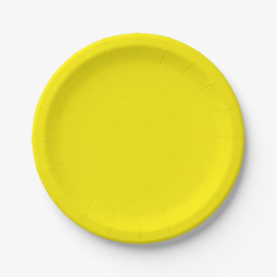 Canary Yellow Solid Colour Paper Plate