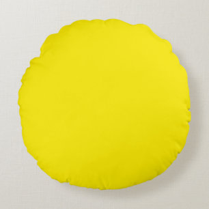 Canary Yellow (solid colour)  Round Cushion