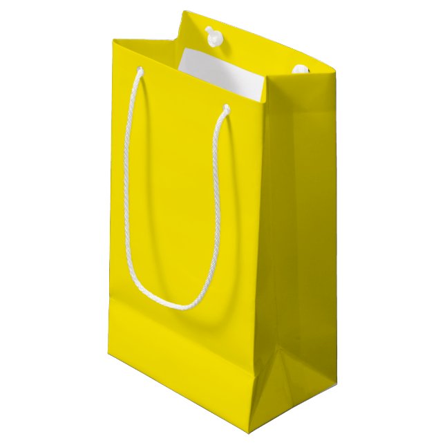 Canary Yellow Solid Colour  Small Gift Bag (Front Angled)