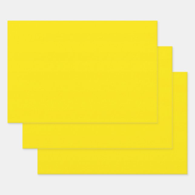 Canary Yellow Solid Colour  Wrapping Paper Sheet (Set)