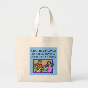 canasta game player large tote bag
