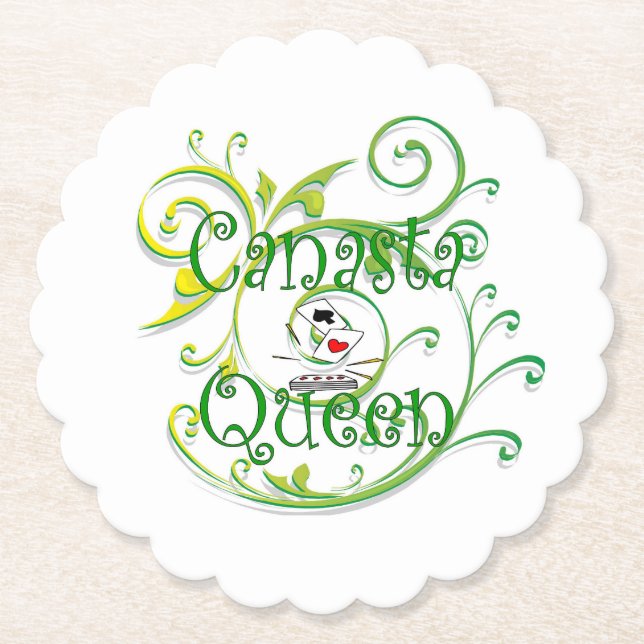 Canasta Queen Paper Coaster (Front)