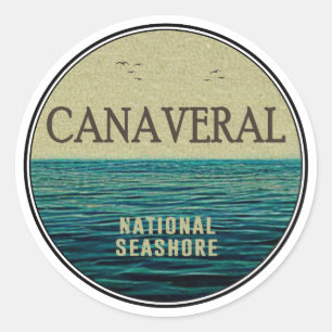 Canaveral National Seashore Florida Ocean Birds Classic Round Sticker