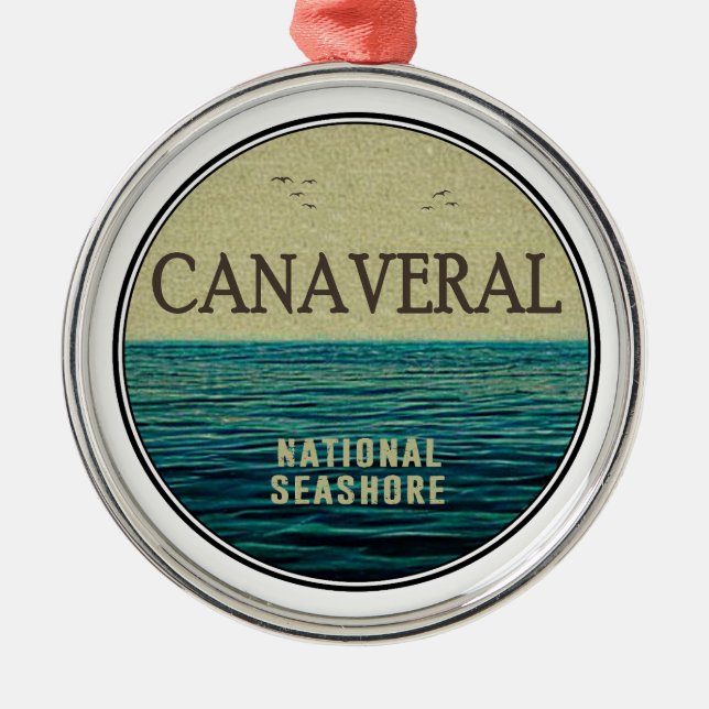 Canaveral National Seashore Florida Ocean Birds Metal Tree Decoration (Front)