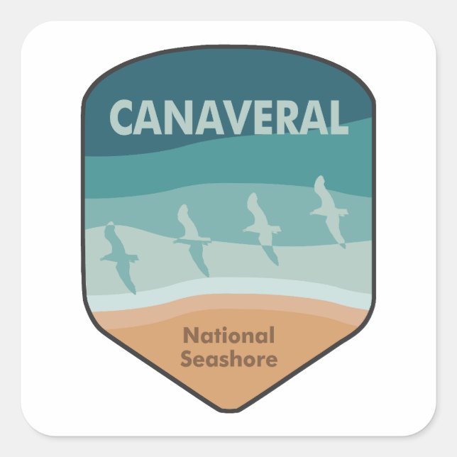 Canaveral National Seashore Florida Seagulls Square Sticker (Front)