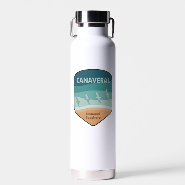 Canaveral National Seashore Florida Seagulls Water Bottle (Front)