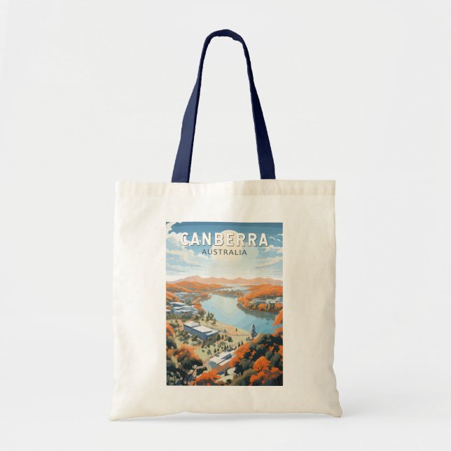 Canberra Australia Travel Art Vintage Tote Bag (Front)
