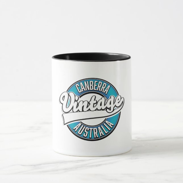 Canberra Australia vintage logo  Button Mug (Center)