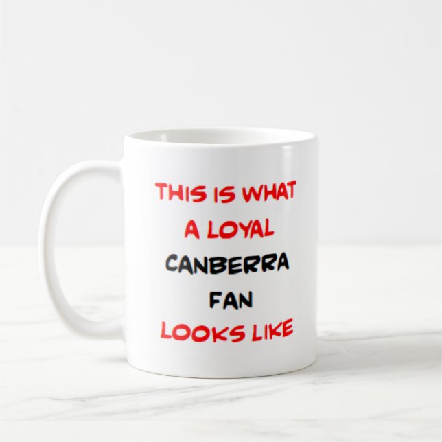 canberra fan, loyal coffee mug (Left)