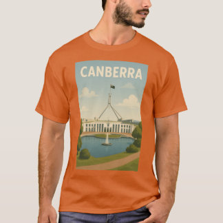 Canberra Parliament House with Flag and Fall Color T-Shirt