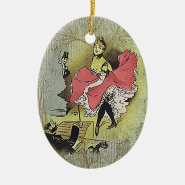 Cancan Dancer 5 Ceramic Tree Decoration (Front)