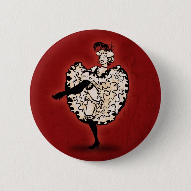 Cancan Dancer 6 Cm Round Badge (Front)