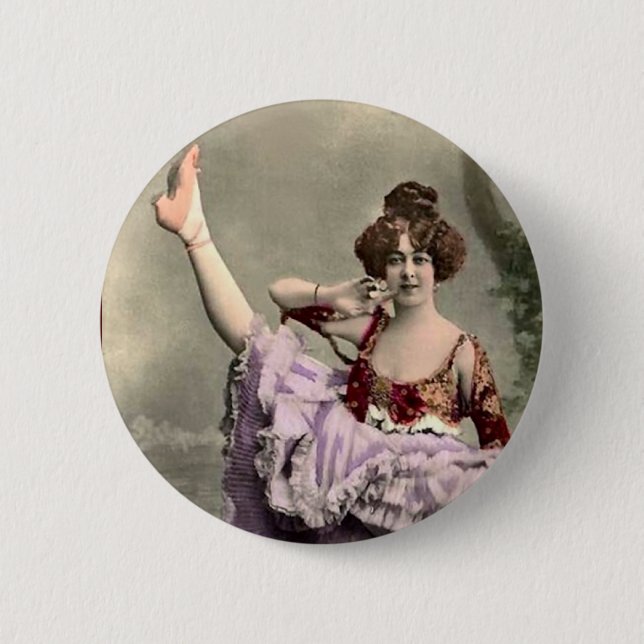 Cancan Dancer 6 Cm Round Badge (Front)