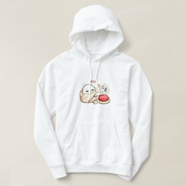 Cancel Everything 2% Battery  Hoodie (Design Front)