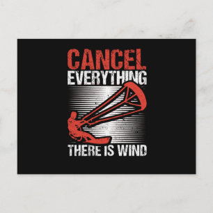 Cancel everything There is wind Funny Kitesurf Kit Postcard