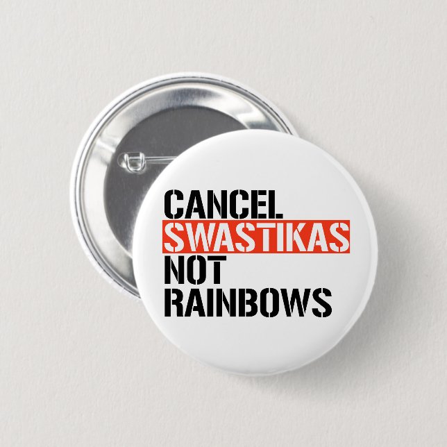 Cancel Fascist Not Rainbows 6 Cm Round Badge (Front & Back)