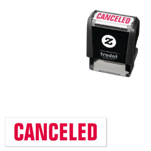 Cancelled Business Office Supplies Red Self-inking Stamp