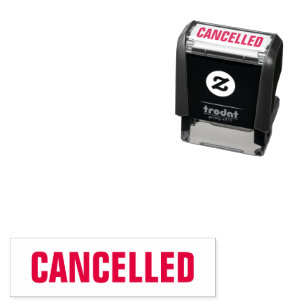 Cancelled Business Office Supplies Red Self-inking Stamp