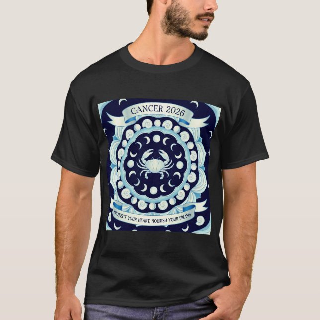 Cancer 2026 Zodiac Mandala | Moon & Water Sign Ast T-Shirt (Front)