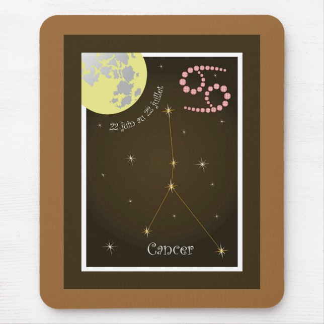 Cancer 22 juin au 22 juillet Mauspad Mouse Mat (Front)