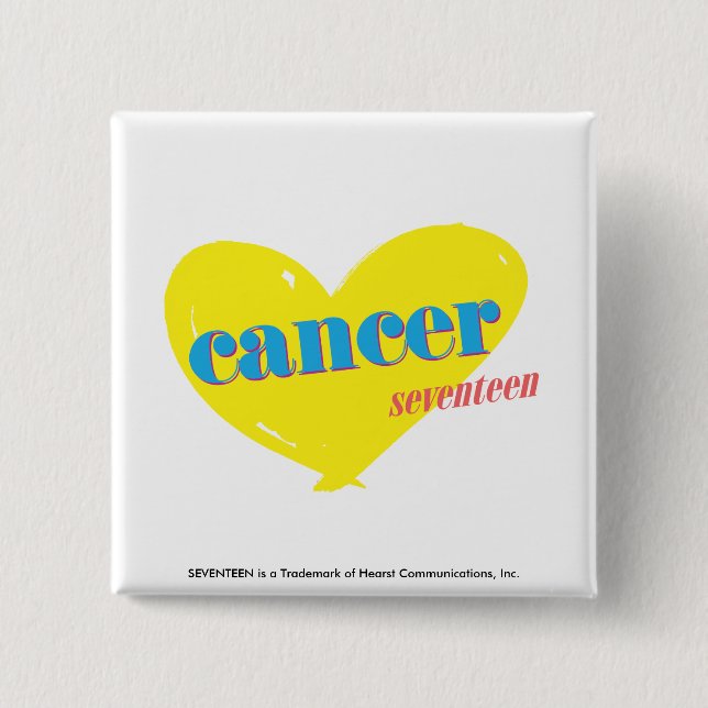 Cancer 3 15 cm square badge (Front)