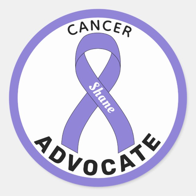 Cancer Advocate Ribbon White Round Sticker (Front)