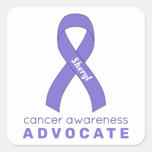 Cancer Advocate White Square Sticker