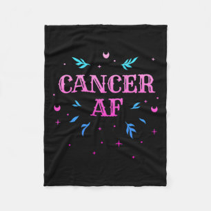 Cancer Af Pink Cancer Zodiac Sign Horoscope Birthd Fleece Blanket