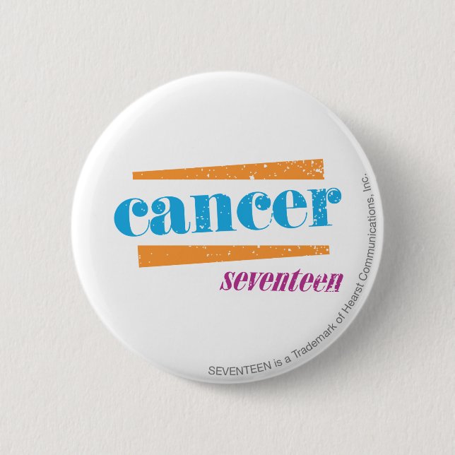 Cancer Aqua 6 Cm Round Badge (Front)