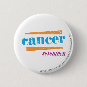 Cancer Aqua 6 Cm Round Badge