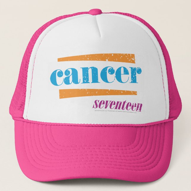 Cancer Aqua Trucker Hat (Front)