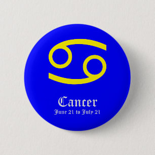 CANCER ASTROLOGIC SIGN, SYMBOL ZODIAC 6 CM ROUND BADGE