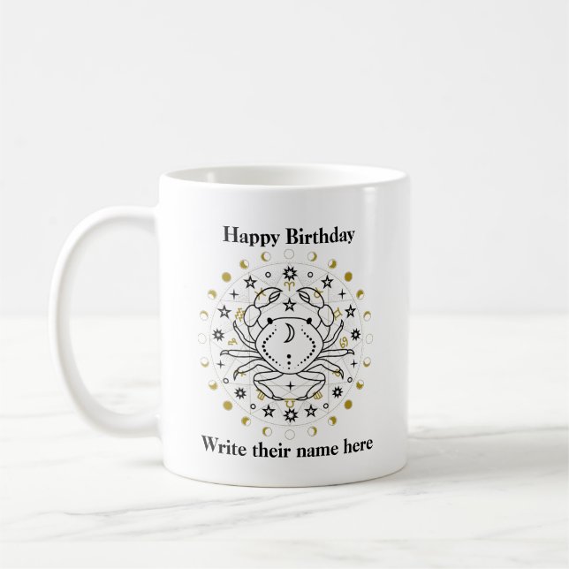 Cancer Astrology Birthday Mug June 21-July 22 (Left)