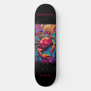 Cancer Astrology Grafitti Personalise Skateboard