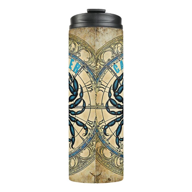 Cancer astrology sign thermal tumbler (Front)