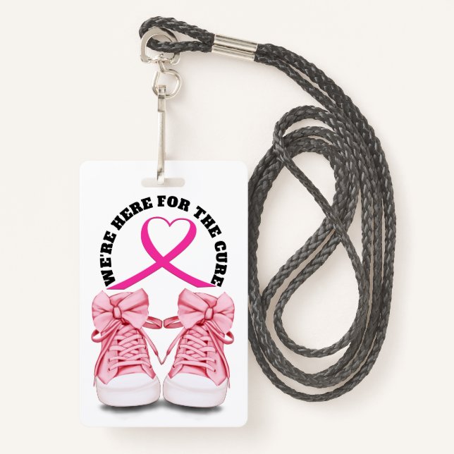 Cancer Awareness Badge - See Back ID Badge (Front with Lanyard)