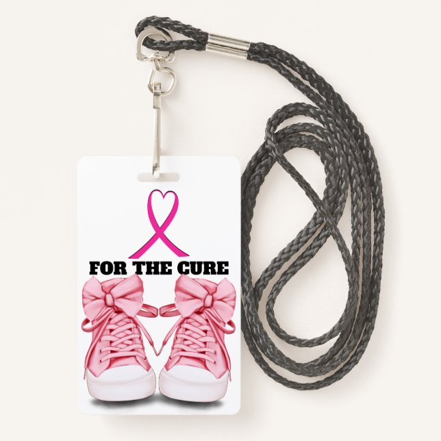 Cancer Awareness Badge - See Back ID Badge (Front with Lanyard)