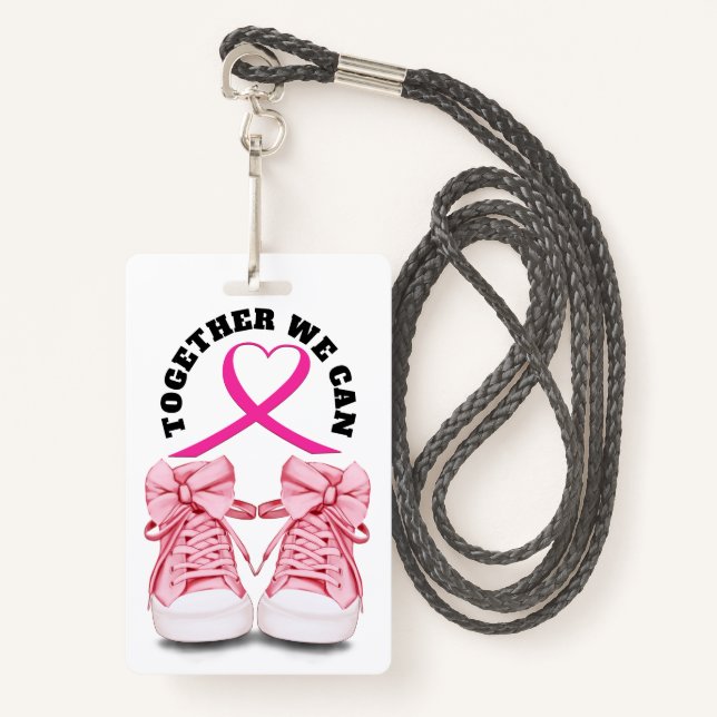 Cancer Awareness Badge - See Back ID Badge (Front with Lanyard)