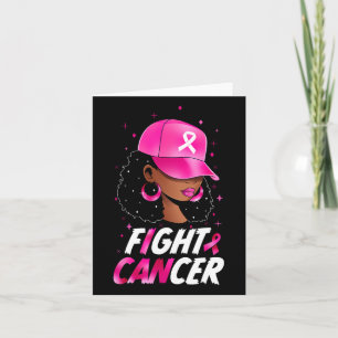 Cancer Awareness Black Women Warrior Pink Support Card
