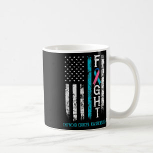 Cancer Awareness Blue Pink Teal Ribbon Fight Flag Coffee Mug