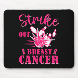 Cancer Awareness - Bowling Strike Out Pink Ribbon Mouse Mat