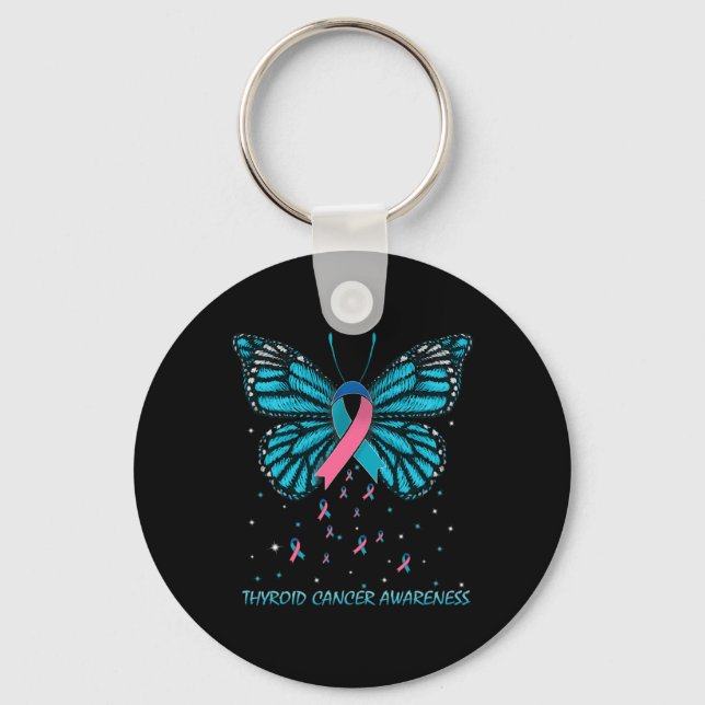 Cancer Awareness Butterfly  Key Ring (Front)